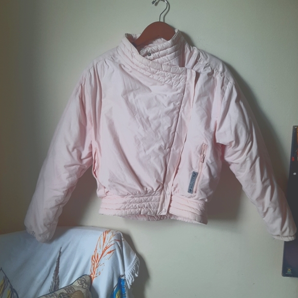 VTG Pastel Pink Puffy Jacket Ski Winter Quilted 38 - Picture 13 of 13